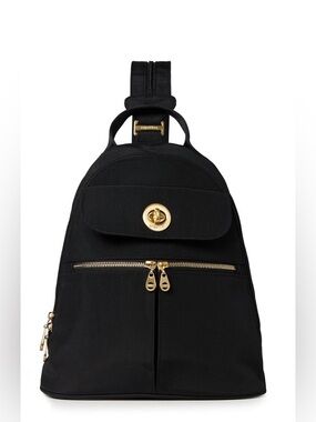 Baggallini Naples Convertible Backpack. Black/Gold